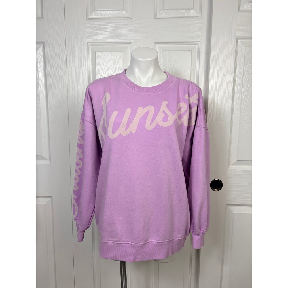 Anthropologie Celandine Oversized Crew Neck Sweatshirt Lilac Size XS - Picture 2 of 12